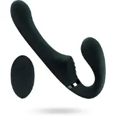 No Parts - Avery Strapless Strapon Vibrerende Dildo 22 cm - Zwart