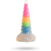 XR Brands - Lichtgevende Regenboog Siliconen Dildo
