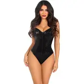 Leg avenue - Sequin Boned Bodysuit - M - Zwart