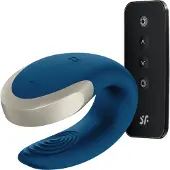 Satisfyer Double Love - App-gestuurde koppelsvibrator (blauw)
