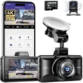 AZDome M01 MAX 4K + 1080P Dashcam, Dubbele camera met Super Nachtzicht