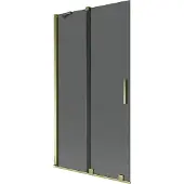 Mexen Velar badwand tweedelige schuifdeur 100 x 150 , grafiet, goud - 896-100-000-41-50