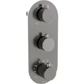 Mexen Kai thermostatische bad-douchekraan met 3 uitgangen, grafiet - 77603-66
