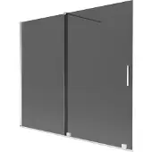 Mexen Velar badwand 2-delig schuifbaar 180 x 150 , grafiet, chroom - 896-180-000-41-01