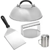 Melitt BBQ-Gereedschapsset, Burgercrusherset, Burgerpers, Potdeksel, BBQ-Spatel, Smaakfles