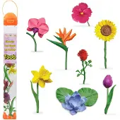 Safari Ltd. Flowers TOOB - Mini Figurines of Rose Tulip Hibiscus Bird of Paradise Daffodil Sunflower Lotus Orchid - Educational Toy Figures For