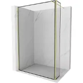 Mexen Kioto douchescherm Walk-in 130 x 30 , zwart frame, goud - 800-130-212-50-70-030