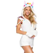 Leg avenue 2 PC Knuffel Lama inclusief ul - KLEIN / WIT