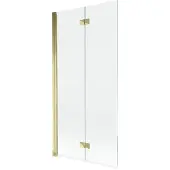 Mexen Mist douchescherm 2-delig links 90 x 150 , transparant, goud - 8A9-090-002-50-00-L