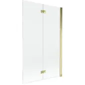 Mexen Mist 2-delige douchewand rechts 110 x 150 , transparant, goud - 8A9-110-002-50-00-P