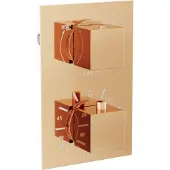 Mexen Cube thermostatische bad-douchekraan met 2 uitgangen, roze goud - 77502-60