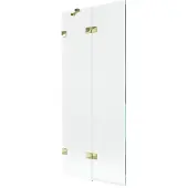 Mexen Lunar badwand 2-delig links 80 x 150 , transparant, goud - 897-080-100-50-00-L