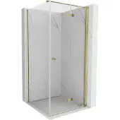 Mexen Mist-F opvouwbare douchecabine rechts 90 x 90 , transparant, goud - 8A6T-090-090-50-00-P