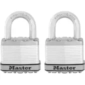 Master Lock M5XT Magnum Heavy Duty Buitenhangslot met Sleutel 2-Pack Gelijksluitend Zilver