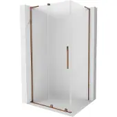 Mexen Velar L schuifdouchecabine 120 x 90 , ijsglas, roze goud - 871-120-090-33-60