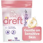 Dreft Wasmiddel XL Pacs, Lichte Geur, Lavendel, 18 Stuks