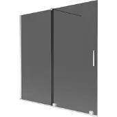 Mexen Velar badwand tweedelige schuifbaar 160 x 150 , grafiet, chroom - 896-160-000-41-01