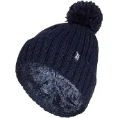 Heat Holder - Thermische Pom Pom Bobble-hoed voor dames - Marine