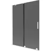 Mexen Velar schuifbare 2-delige badwand 130 x 150 , grafiet, wit - 896-130-000-41-20