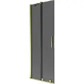 Mexen Velar badwand 2-delig schuifbaar 70 x 150 , grafiet, goud - 896-070-000-41-50