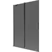 Mexen Velar badwand 2-vleugelig schuifbaar 120 x 150 , grafiet, kanonmetaal - 896-120-000-41-95