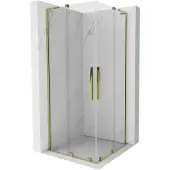 Mexen Velar L Duo schuifdouchecabine 90 x 90 , transparant, goud - 871-090-090-02-03-50