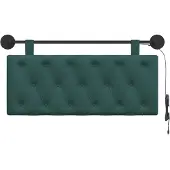 vidaXL Hangend hoofdbord Met LED-verlichting Donkergroen Stof