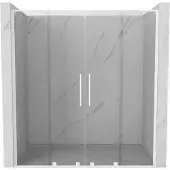 Mexen Velar L Duo schuifdouchedeur 200 , transparant, wit - 871-200-003-02-20
