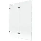 Mexen Lunar douchewand 2-delig links 130 x 150 , transparant, kanonmetaal - 897-130-100-95-00-L