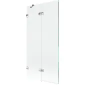 Mexen Lunar badwand 2-delig links 90 x 150 , transparant, chroom - 897-090-100-01-00-L