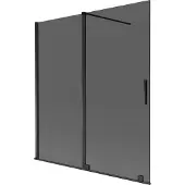 Mexen Velar badwand 2-delig schuifbaar 150 x 150 , grafiet, zwart - 896-150-000-41-70