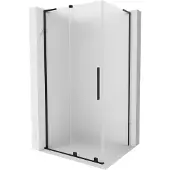 Mexen Velar L douchecabine schuifdeur 90 x 80 , matglas, zwart - 871-090-080-33-70