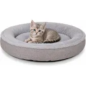 Lionto donut kattenbed Ø55, zacht, wasbaar & met antislip onderzijde, grijs
