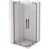 Mexen Velar L Duo schuifdouchecabine 80 x 80 , transparant, roségoud - 871-080-080-02-03-60