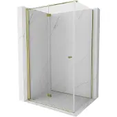 Mexen Mist-F opklapbare douchecabine links 75 x 80 , transparant, goud - 8A6T-075-080-50-00-L