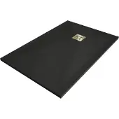 Mexen Stone+ rechthoekige composietdouchebak 110 x 80 , zwart, gouden rooster - 44708011-G