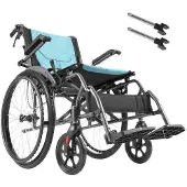 DUOKU Ultra Licht Rolstoel--18 Inch-Duurzaam Aluminiumlegering, Verstelbare Voetsteunen in 3 Posities