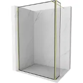 Mexen Kioto douchewand Walk-in 140 x 30 , zwart frame, goud - 800-140-212-50-70-030