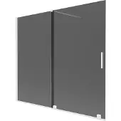 Mexen Velar badscherm 2-delig schuifbaar 180 x 150 , grafiet, wit - 896-180-000-41-20