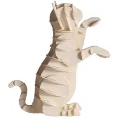 Fridolin 3D-papiermodel - - Witte kat - 9 x 9,5 x 4 cm - Laser gesneden onderdelen - Vanaf 8 jaar