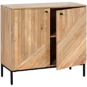 MCW Highboard -L95, ladekast dressoir, massief mangohout 86x90x43cm MVG-gecertificeerd, naturel