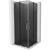Mexen Velar L Duo schuifdouchecabine 100 x 100 , grafiet, chroom - 871-100-100-02-43-01