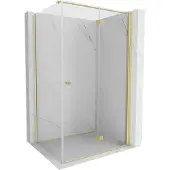 Mexen Mist-F vouwbare douchecabine rechts 90 x 85 , transparant, goud - 8A6T-090-085-50-00-P