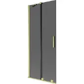 Mexen Velar badwand 2-vleugelig schuifbaar 80 x 150 , grafiet, goud - 896-080-000-41-50