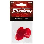 Dunlop 6 Stubby Jazz 1.00mm Gitaarplectrums Rood 474P10
