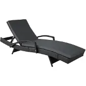 Helloshop26 Zonnebed tuinmeubel 5 posities zwart 2208057