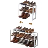 Yamazaki Schoenenrek Uitschuifbaar - 2 niveaus - Line - Wit