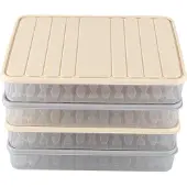 Torribaly Set van 4 stuks koelkast, voedselbewaardoos, plastic vriezer S