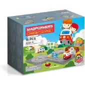 Magformers 717010, Auto & Racebaan, geschikt voor kinderen vanaf 3 jaar, werkt op AA-batterijen, meerkleurig, materiaal: metaal en kunststof
