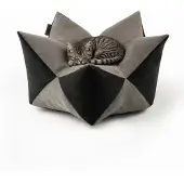 Lionto Sterrenkussen kat, zacht kattenbed 70x38 cm grijs/zwart